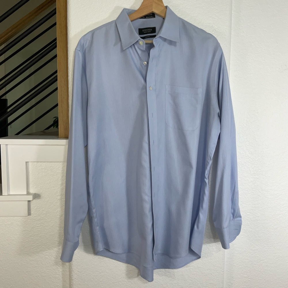 Nordstrom Trim Fit Sky Blue Men's Dress Shirt